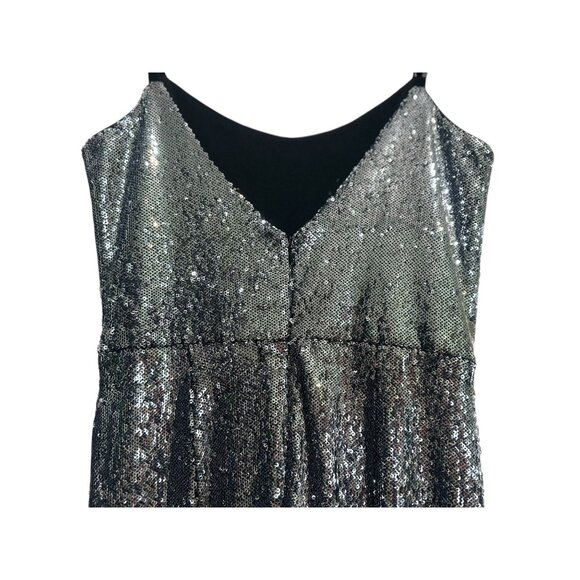 Dress The Population Ingrid Sequin Gown Women Medium Silver Prom Evening Mermaid - Picture 15 of 16